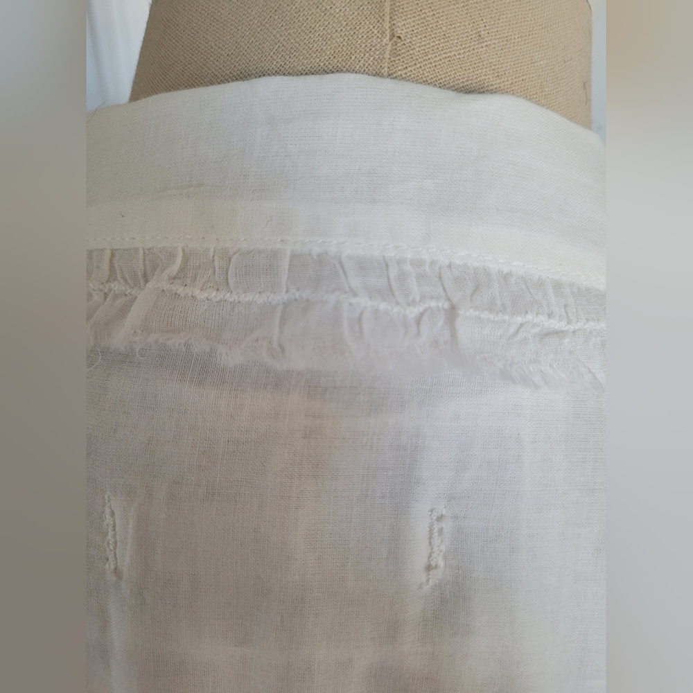 Free People White Ruffled Button-Front Blouse - Picture 6 of 16